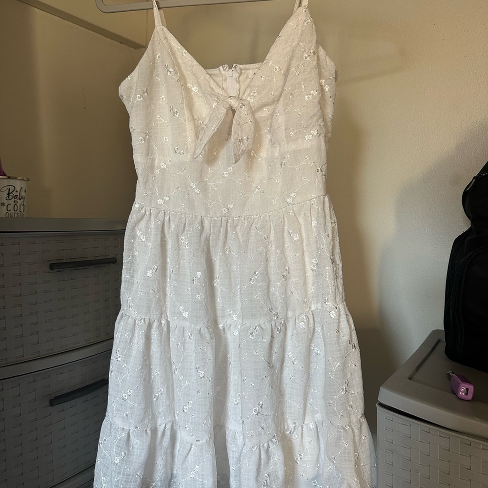 Altar'd State White Floral Embroidered Dress